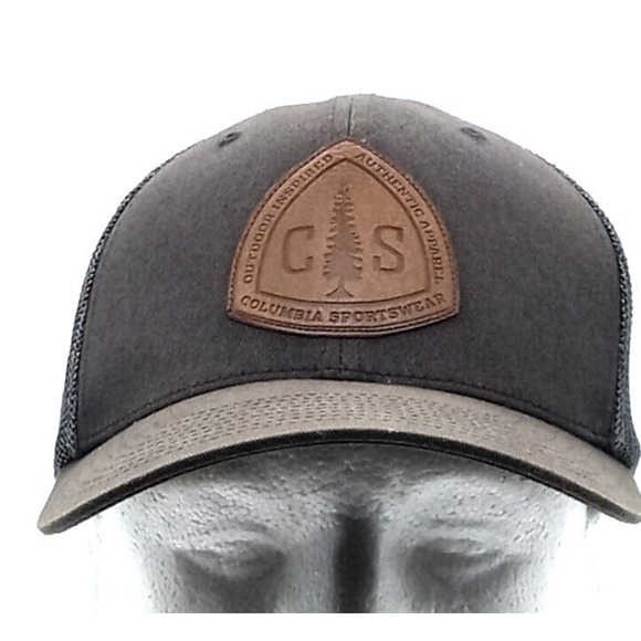 Columbia Sportswear Trucker Hat Snapback Mesh Green Tree Logo Patch Small/Medium - Picture 1 of 10